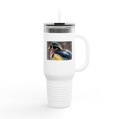 Wood Duck 40oz Insulated Travel Mug — Large Stainless Tumbler with Handle