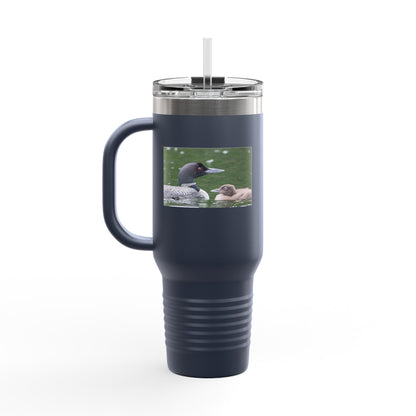 40oz Insulated Travel Mug with Duck and Duckling Photo