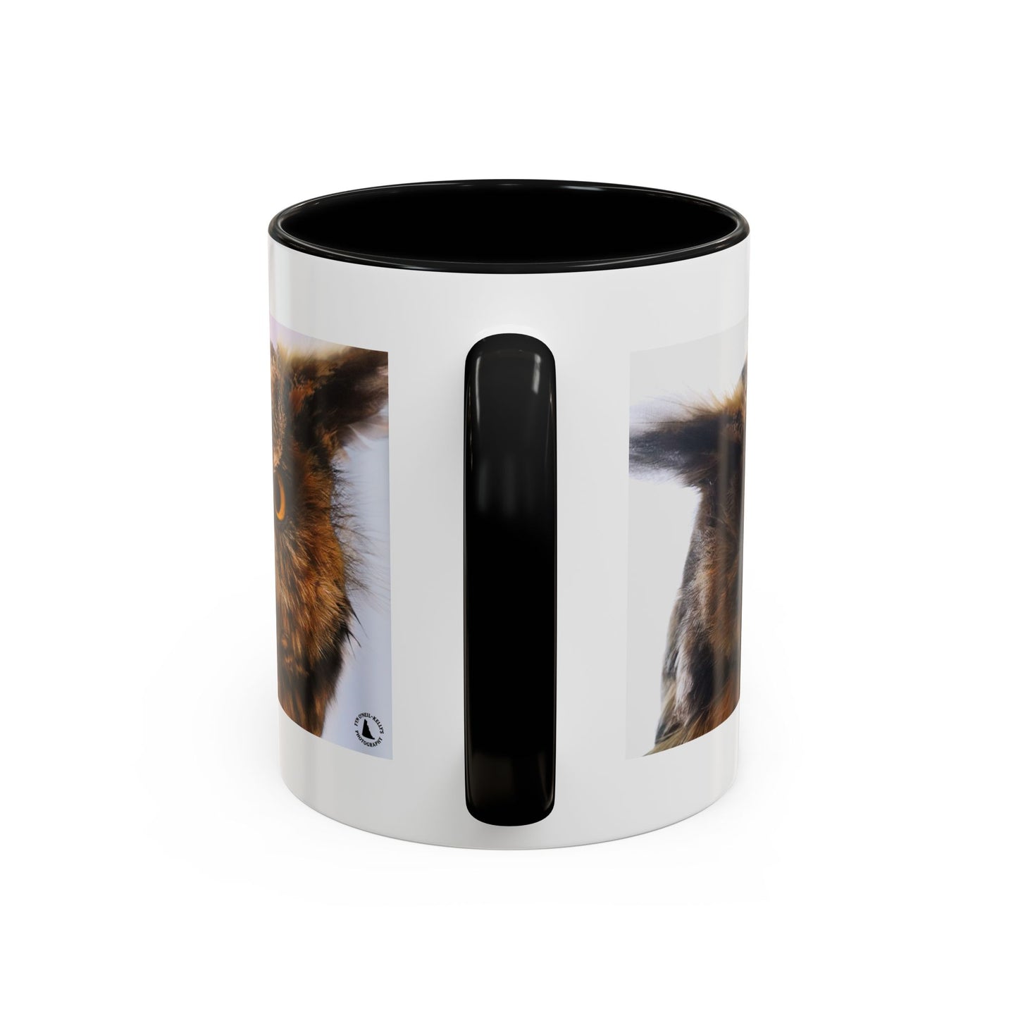Owl Accent Coffee Mug – Realistic Great Horned Owl Photo (11/15 oz)