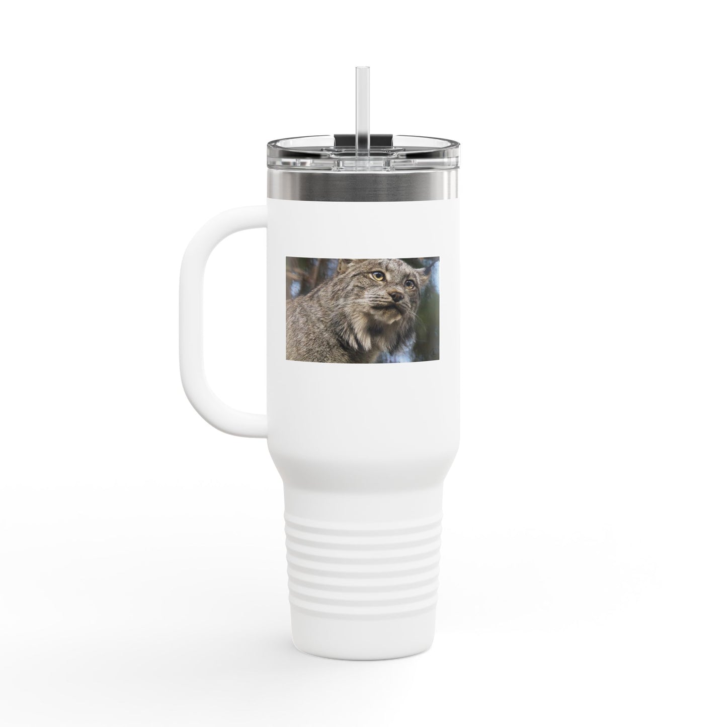 40oz Insulated Travel Mug with Wildcat Photo - Large Thermal Tumbler for Commuting & Outdoors