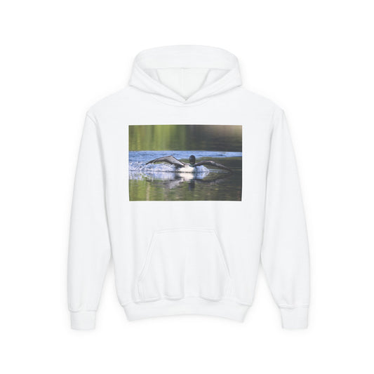 Youth Hoodie with Swimming Otter Photo – Cute Wildlife Kids Sweatshirt