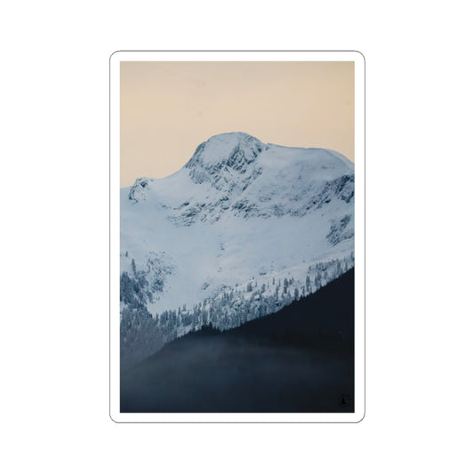 Snow-Capped Mountain Sticker — Serene Winter Landscape Kiss-Cut Decal