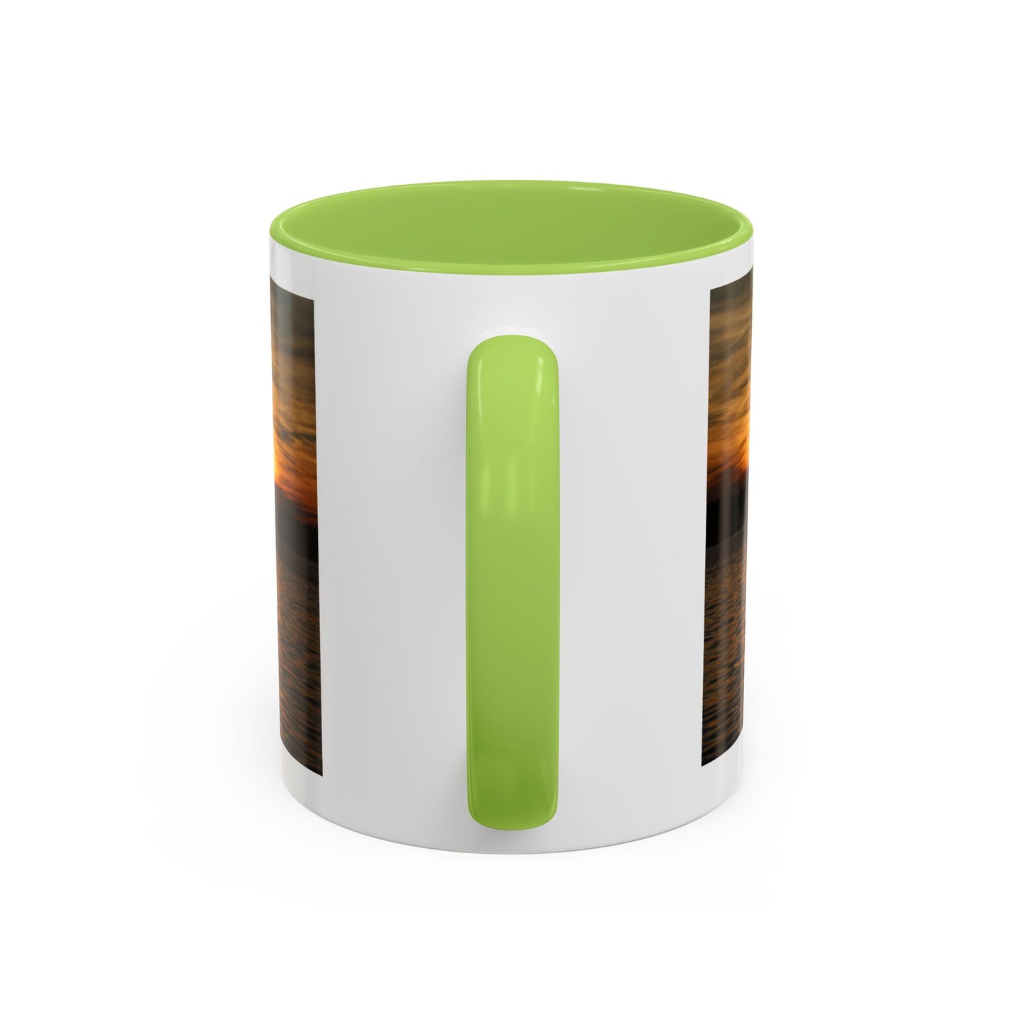 Sunset Lake Photo Accent Coffee Mug — Golden Sunset Reflection (11/15oz)