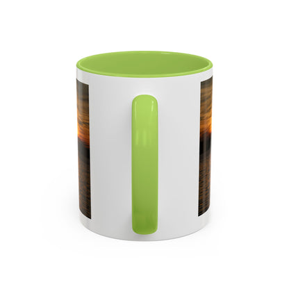 Sunset Lake Photo Accent Coffee Mug — Golden Sunset Reflection (11/15oz)