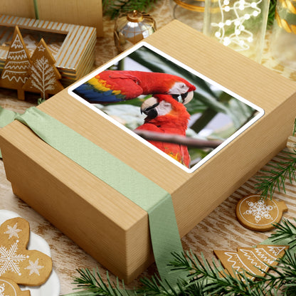 Scarlet Macaw Kiss-Cut Sticker — Tropical Parrot Laptop Decal