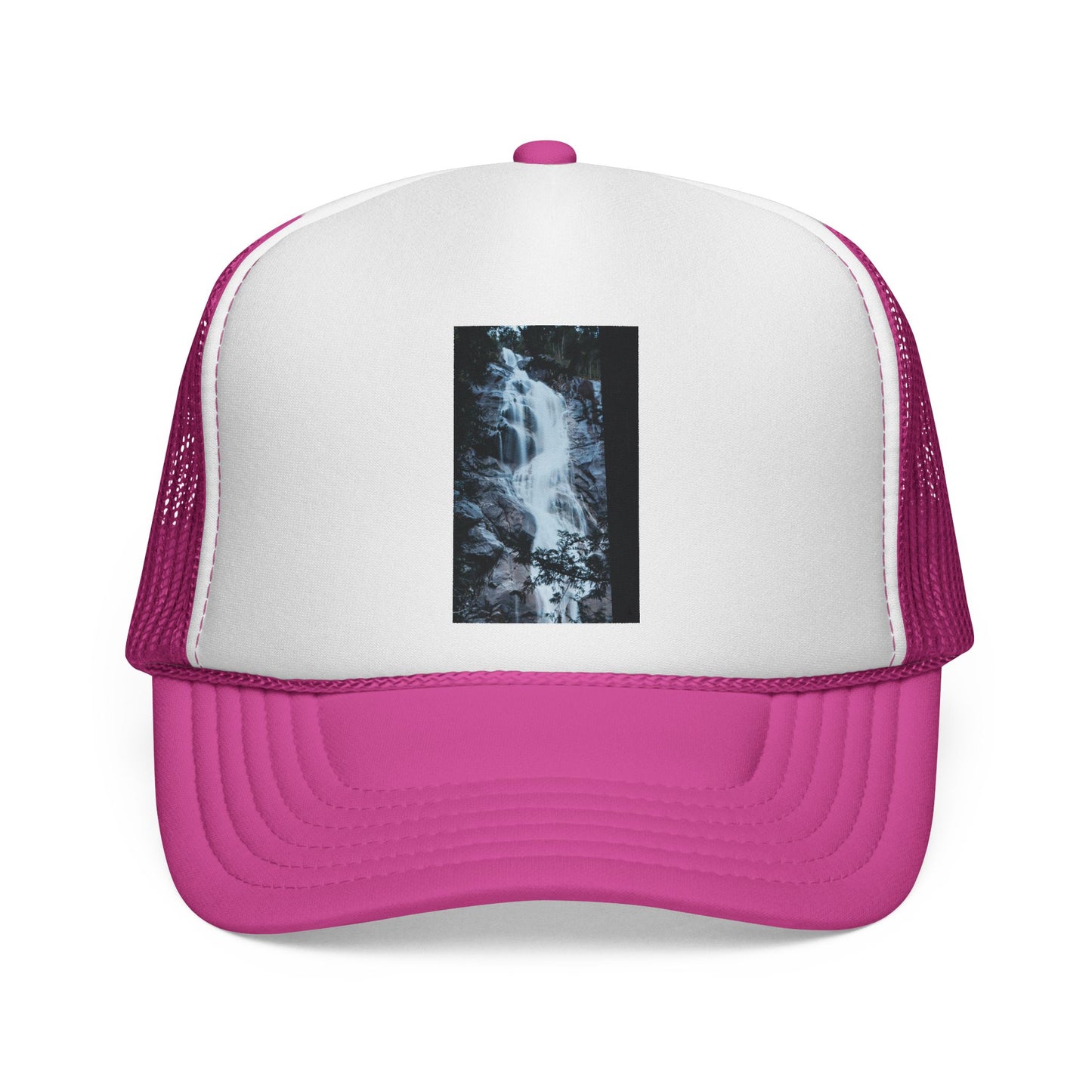 Waterfall Photo Trucker Cap — Outdoor Adventure Mesh Hat