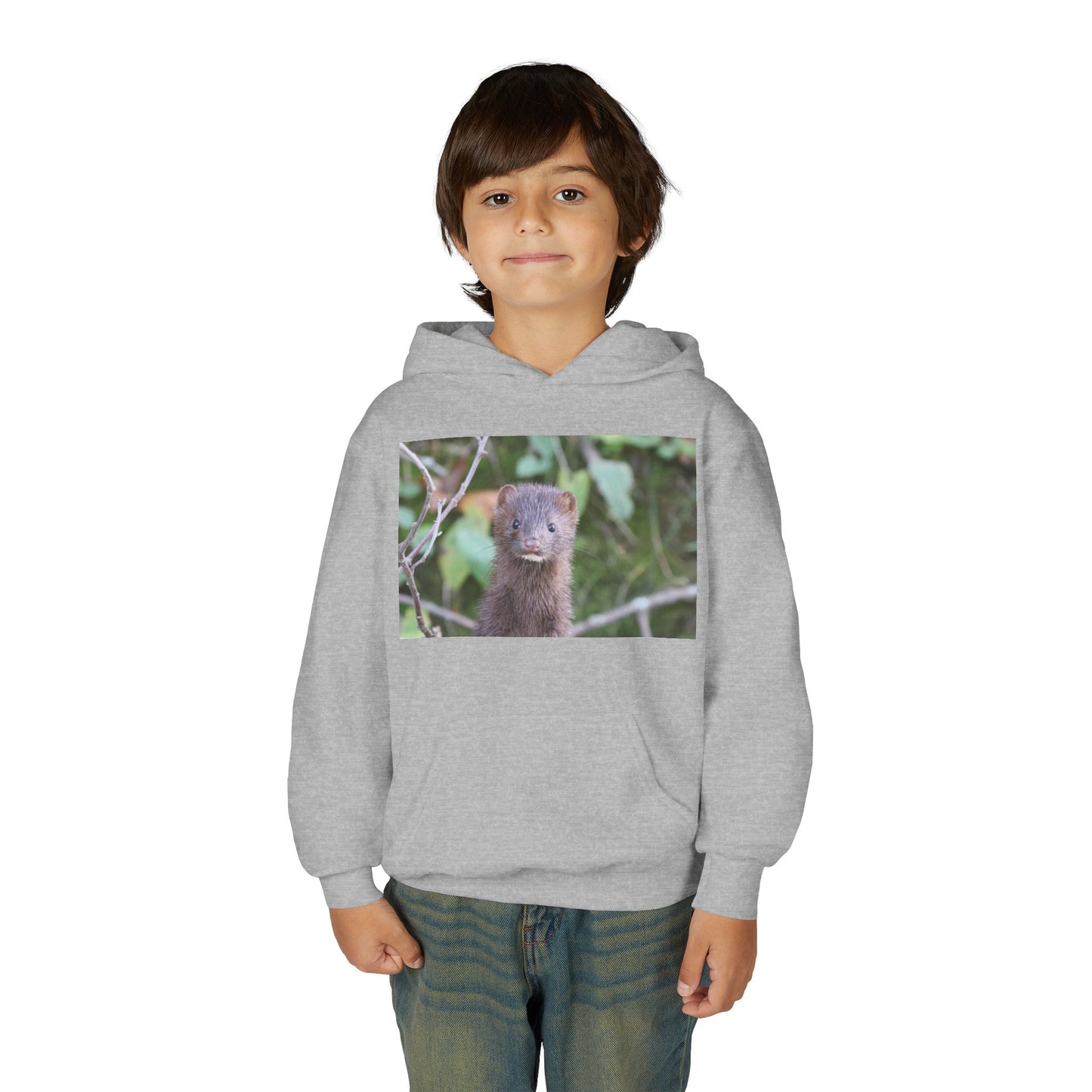 Otter Portrait Youth Hoodie — Cute Nature Animal Sweatshirt for Kids