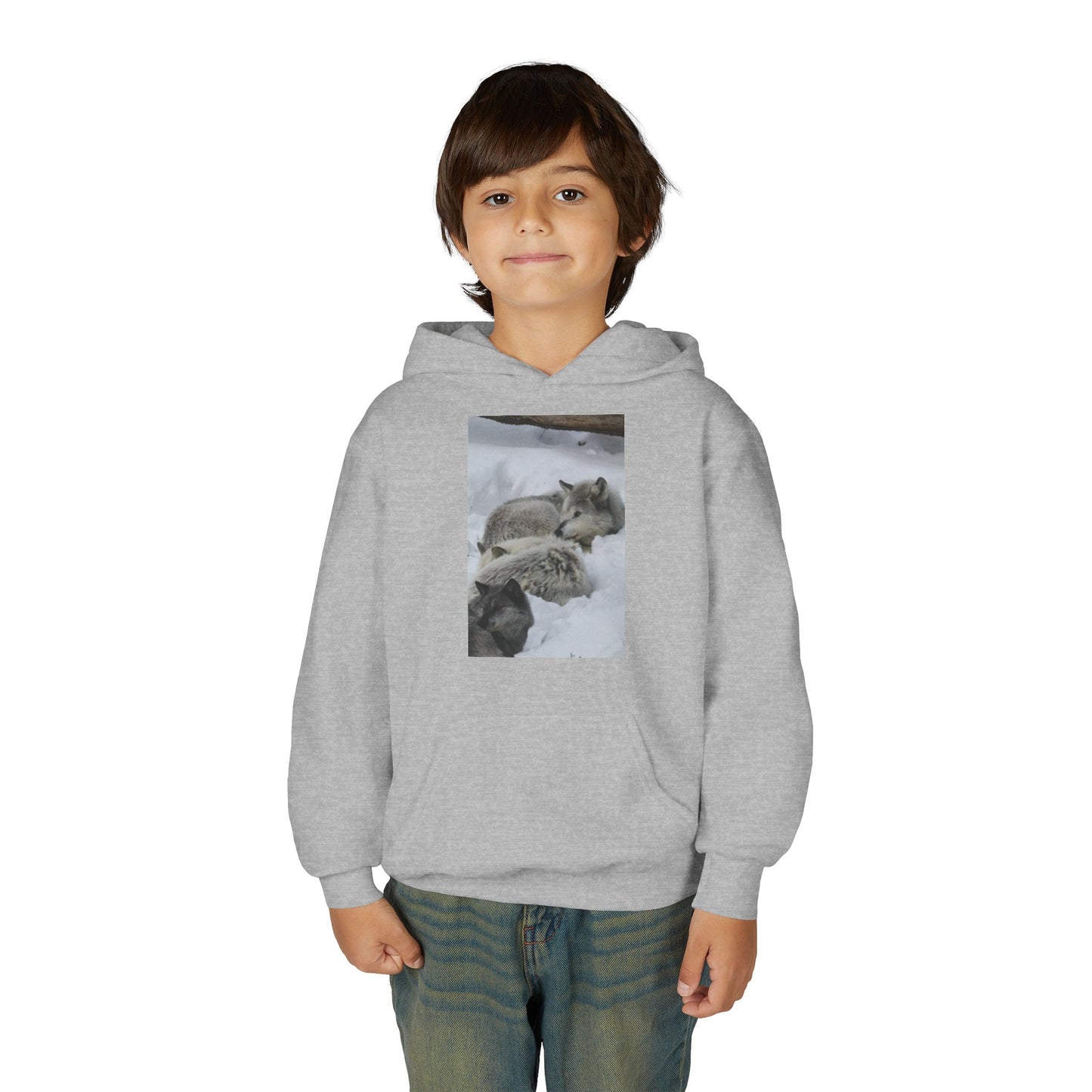 Sleeping Foxes Youth Hoodie | Wildlife Photography, Snow Scene