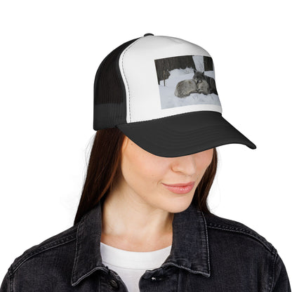 Wolf Pack Trucker Cap — Sleeping Wolves Winter Scene