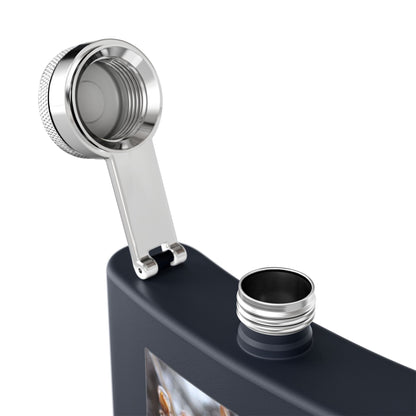 6oz Stainless Steel Flask with Frosted Berries Photo — Winter Nature Pocket Flask