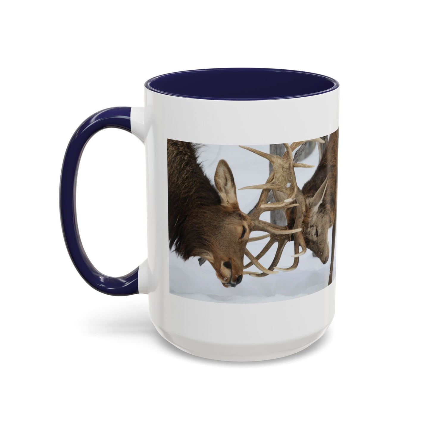 Deer Antler Clash Coffee Mug — Rustic Wildlife Accent Mug (11/15oz)