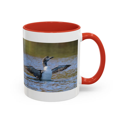 Loons in Flight Accent Coffee Mug — Wildlife Bird Photography Drinkware