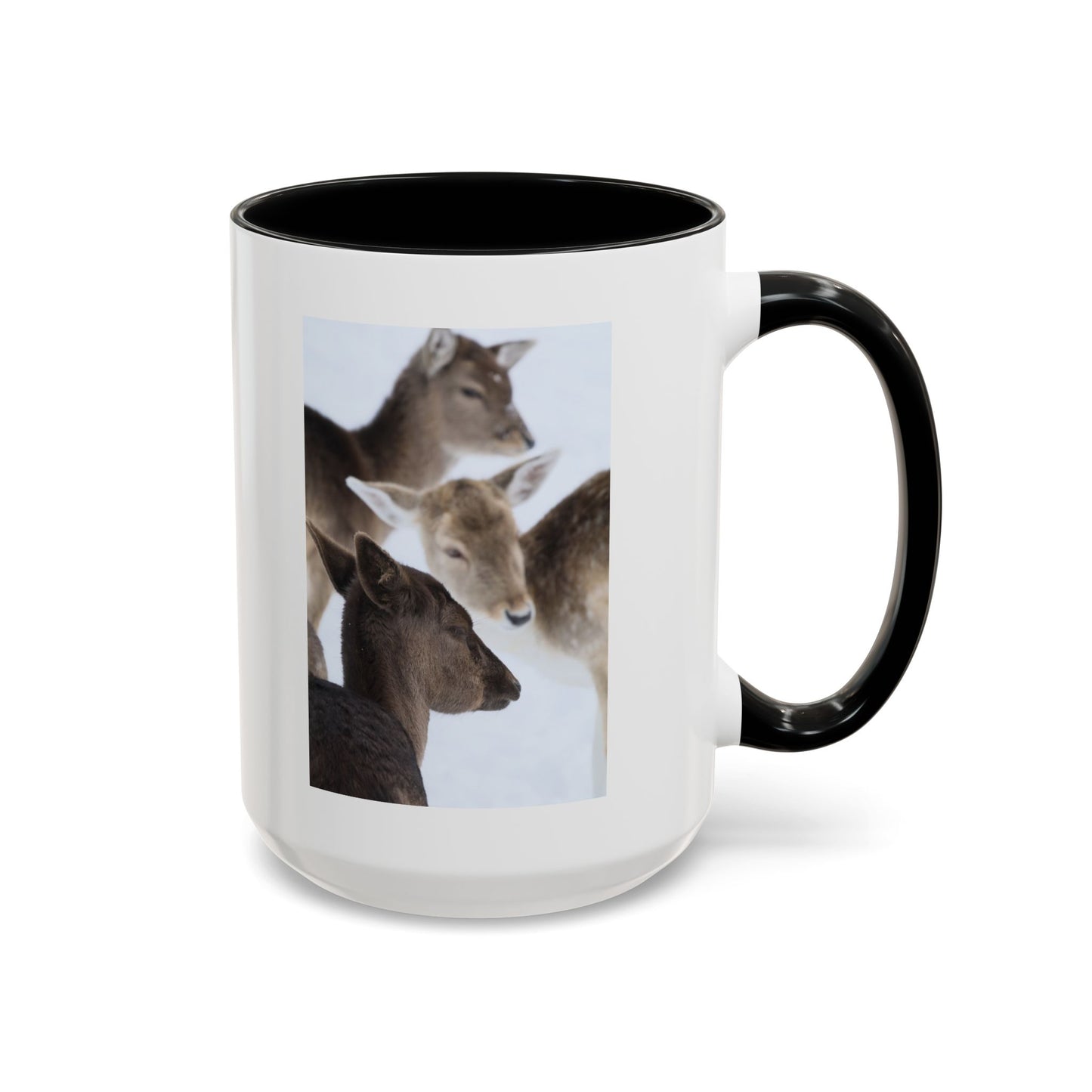 Deer Herd Accent Coffee Mug — Wildlife Photo Ceramic Mug (11/15oz)
