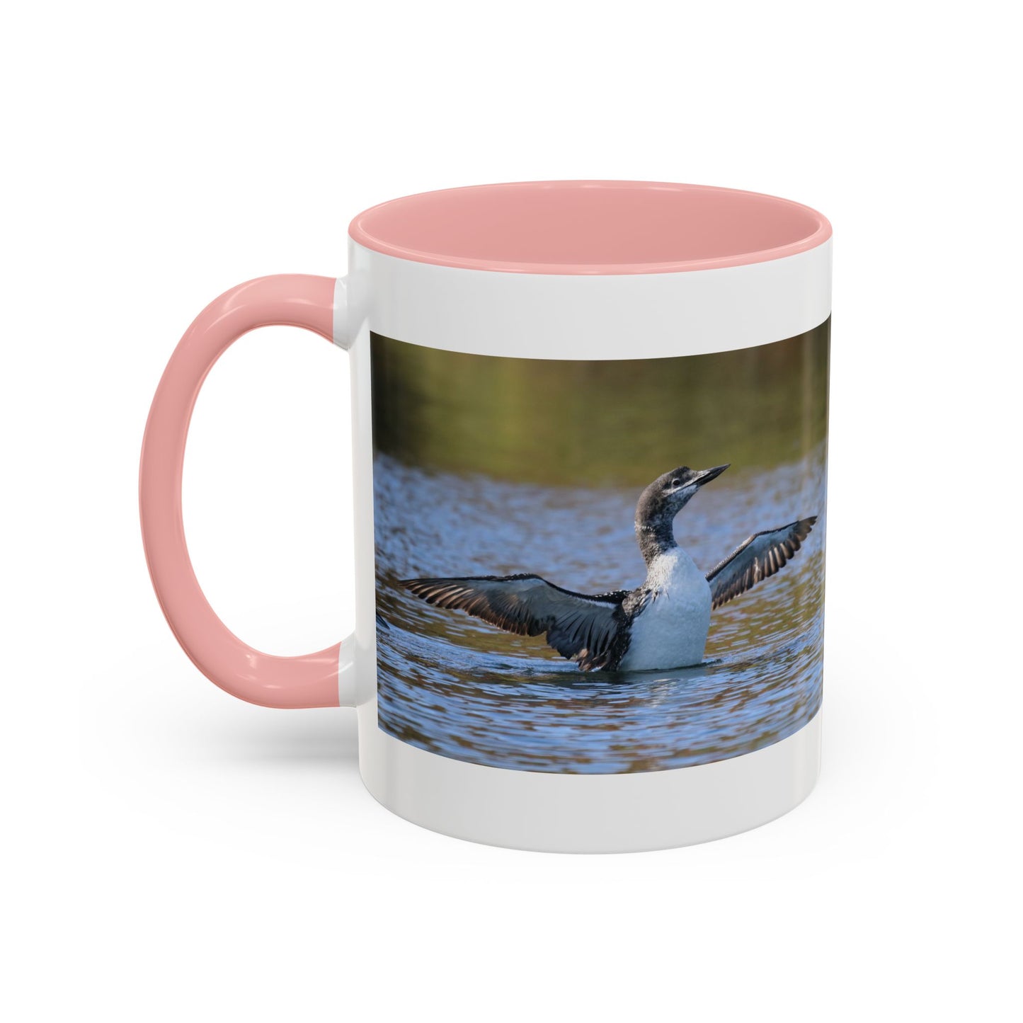 Loons in Flight Accent Coffee Mug — Wildlife Bird Photography Drinkware