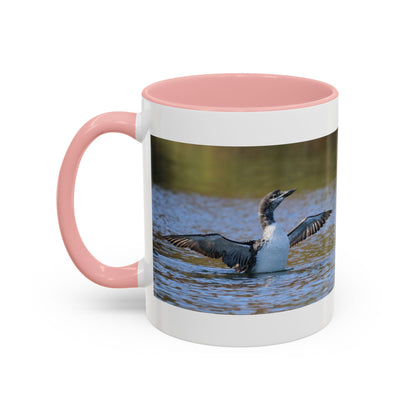Loons in Flight Accent Coffee Mug — Wildlife Bird Photography Drinkware