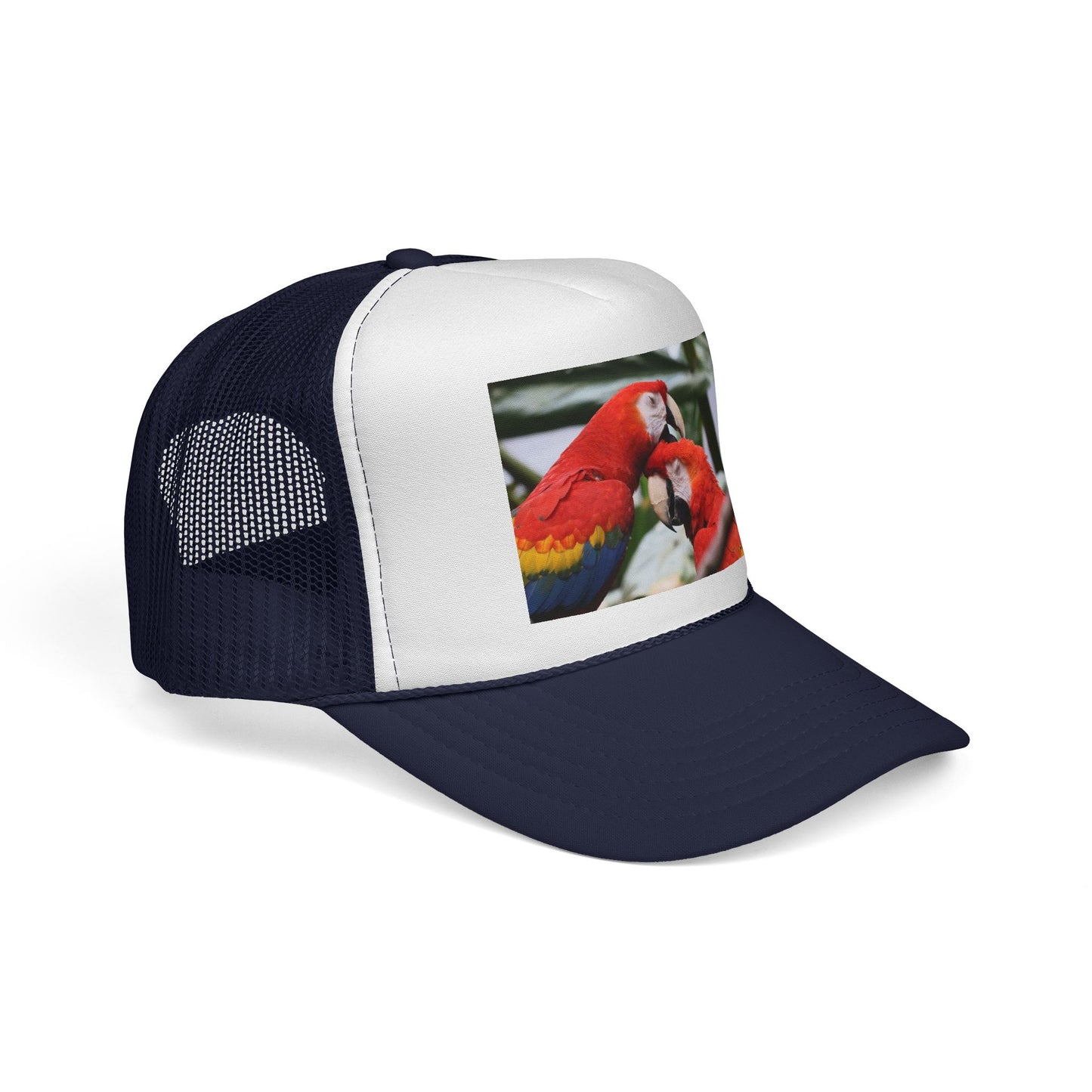 Parrot Love Trucker Cap — Tropical Scarlet Macaw Mesh Hat