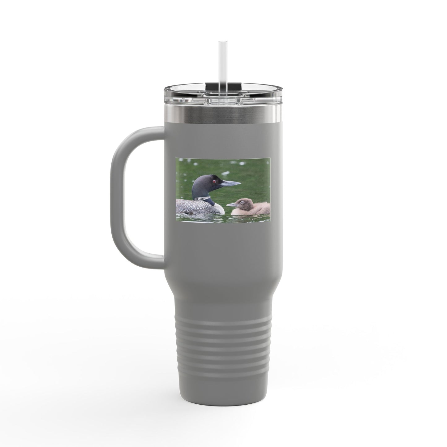 40oz Insulated Travel Mug with Duck and Duckling Photo