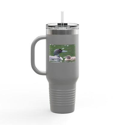 40oz Insulated Travel Mug with Duck and Duckling Photo