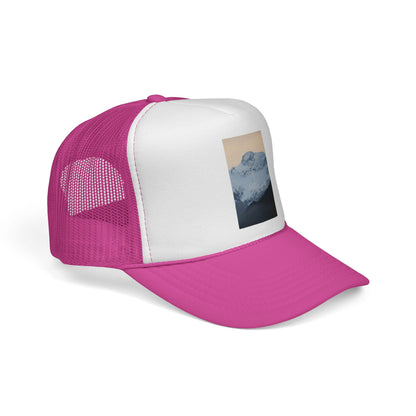 Mountain Sunrise Trucker Cap — Vintage Snow Peak Patch Hat