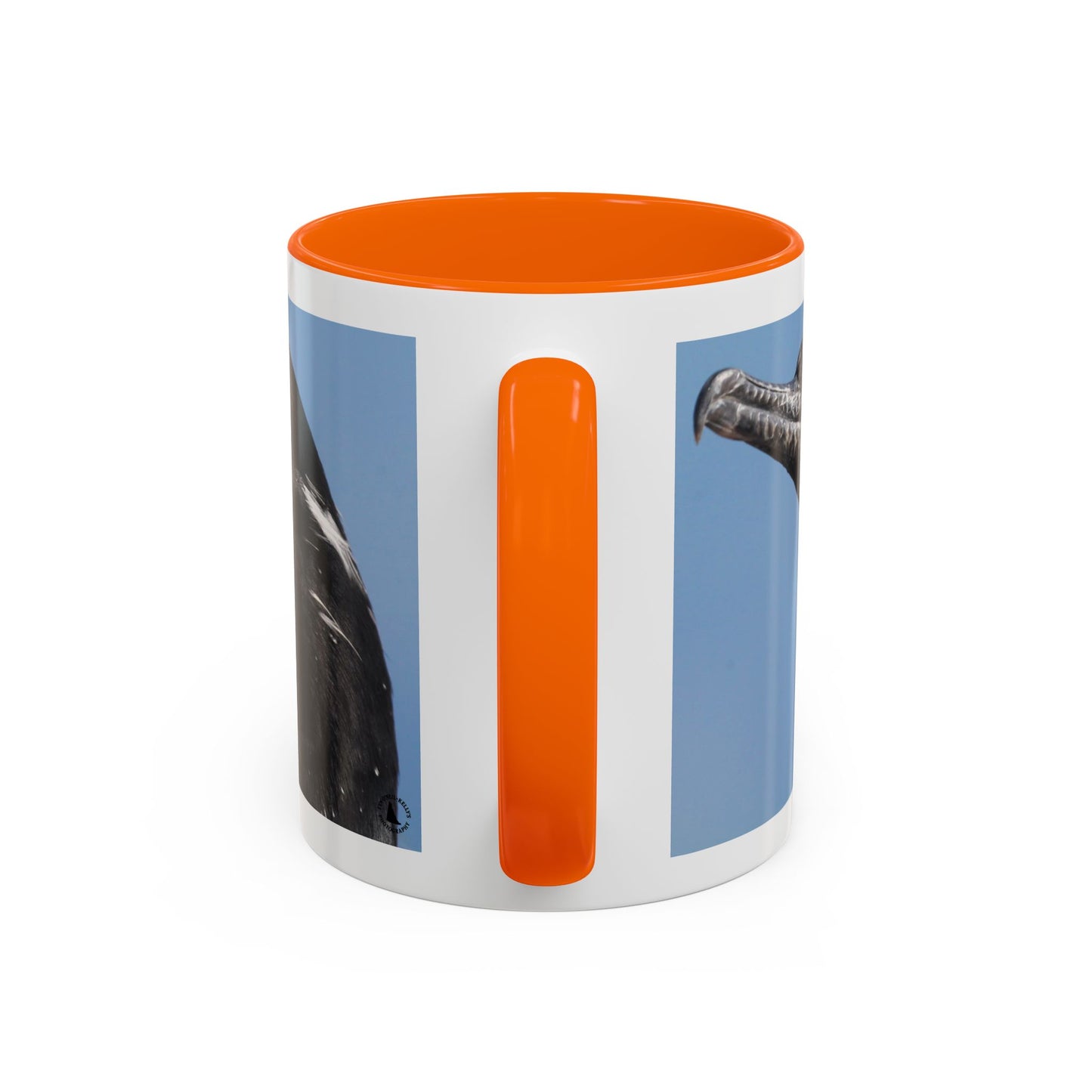 Cormorant Accent Coffee Mug — Blue Bird Portrait Ceramic Tea Cup (11/15oz)