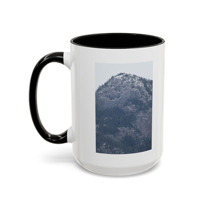 Mountain Peak Accent Coffee Mug – Snowy Forest Photo 11oz/15oz