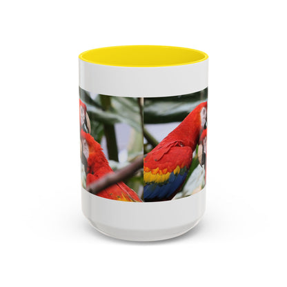 Scarlet Macaw Coffee Mug — Tropical Parrot Accent Mug (11/15oz)