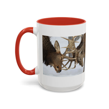 Deer Antler Clash Coffee Mug — Rustic Wildlife Accent Mug (11/15oz)