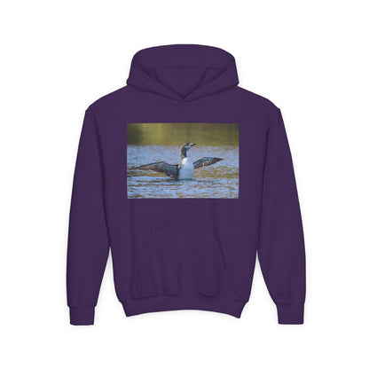 Youth Hoodie with Loon Photo – Nature Birdwatching Pullover