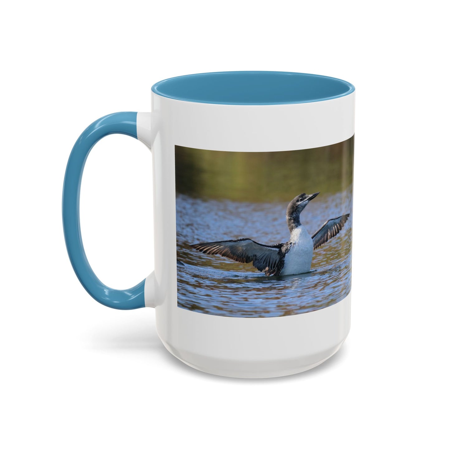 Loons in Flight Accent Coffee Mug — Wildlife Bird Photography Drinkware