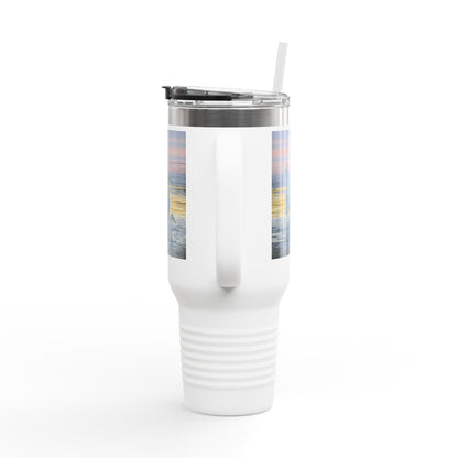 40oz Insulated Travel Mug — Swans at Sunrise Scenic Drink Tumbler