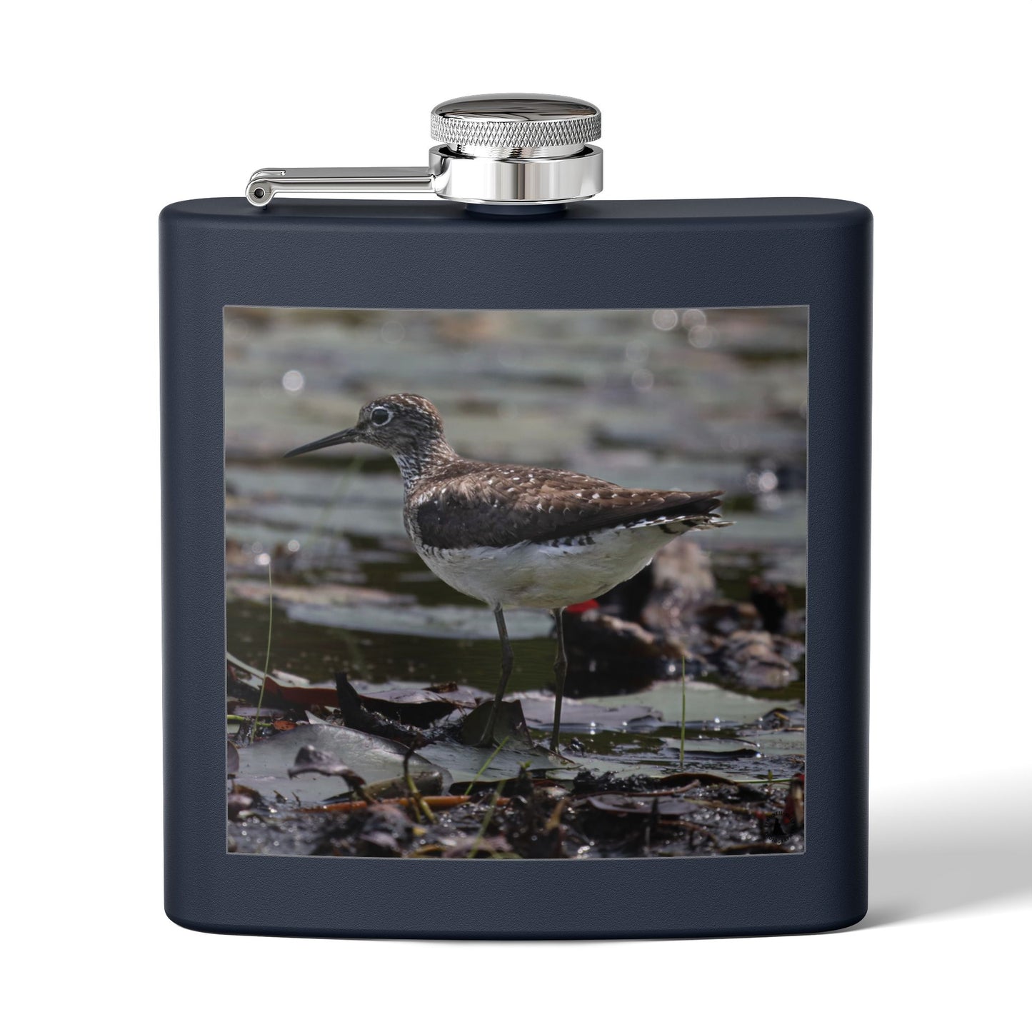 6oz Stainless Steel Flask – Sandpiper Wildlife Photo Hip Flask for Birdwatchers