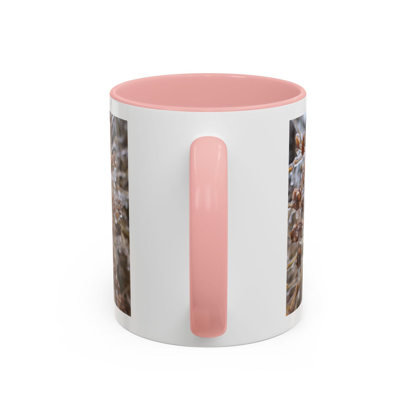 Ice-Coated Berries Accent Coffee Mug (11/15 oz) — Winter Nature Photo