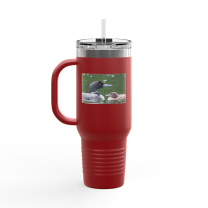 40oz Insulated Travel Mug with Duck and Duckling Photo