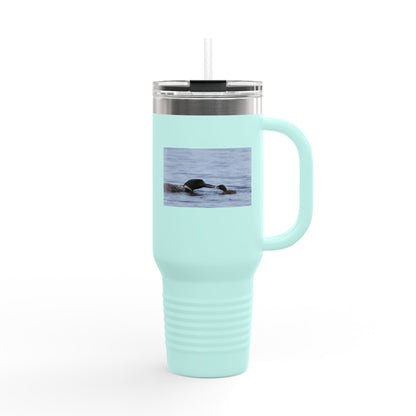 40oz Insulated Travel Mug with Sea Otter Photo – Large Stainless Tumbler for Commuting & Outdoor Adventures