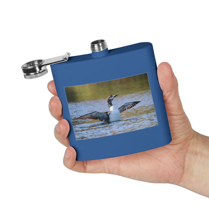 6oz Stainless Steel Flask with Diving Loon Photo – Wildlife Outdoors Gift
