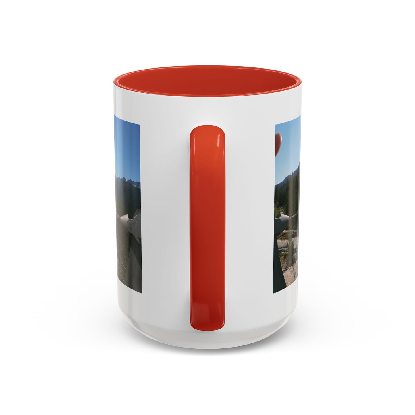 Bridge Trail Scenic Coffee Mug — Mountain Suspension Bridge Photo Accent Mug