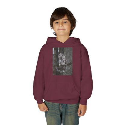 Owl Portrait Youth Hoodie — Realistic Forest Owl Graphic