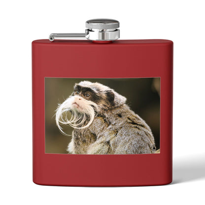 Emperor Tamarin Photo Flask — 6oz Stainless Steel Pocket Hip Flask