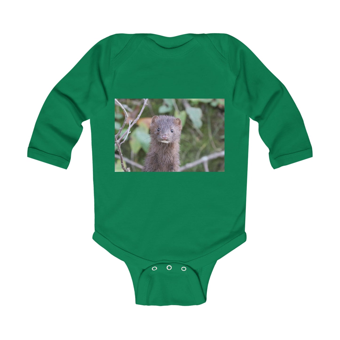 Mongoose Photo Infant Long Sleeve Bodysuit - Cute Wildlife Baby Onesie