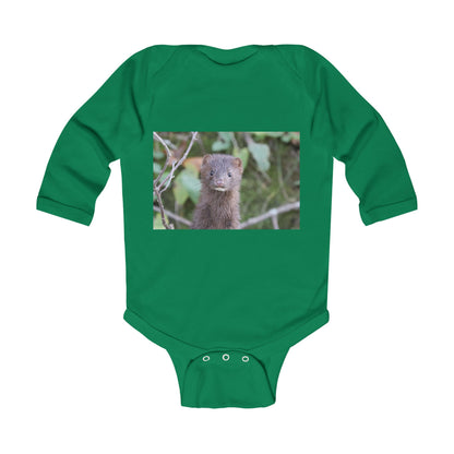 Mongoose Photo Infant Long Sleeve Bodysuit - Cute Wildlife Baby Onesie