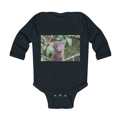 Mongoose Photo Infant Long Sleeve Bodysuit - Cute Wildlife Baby Onesie