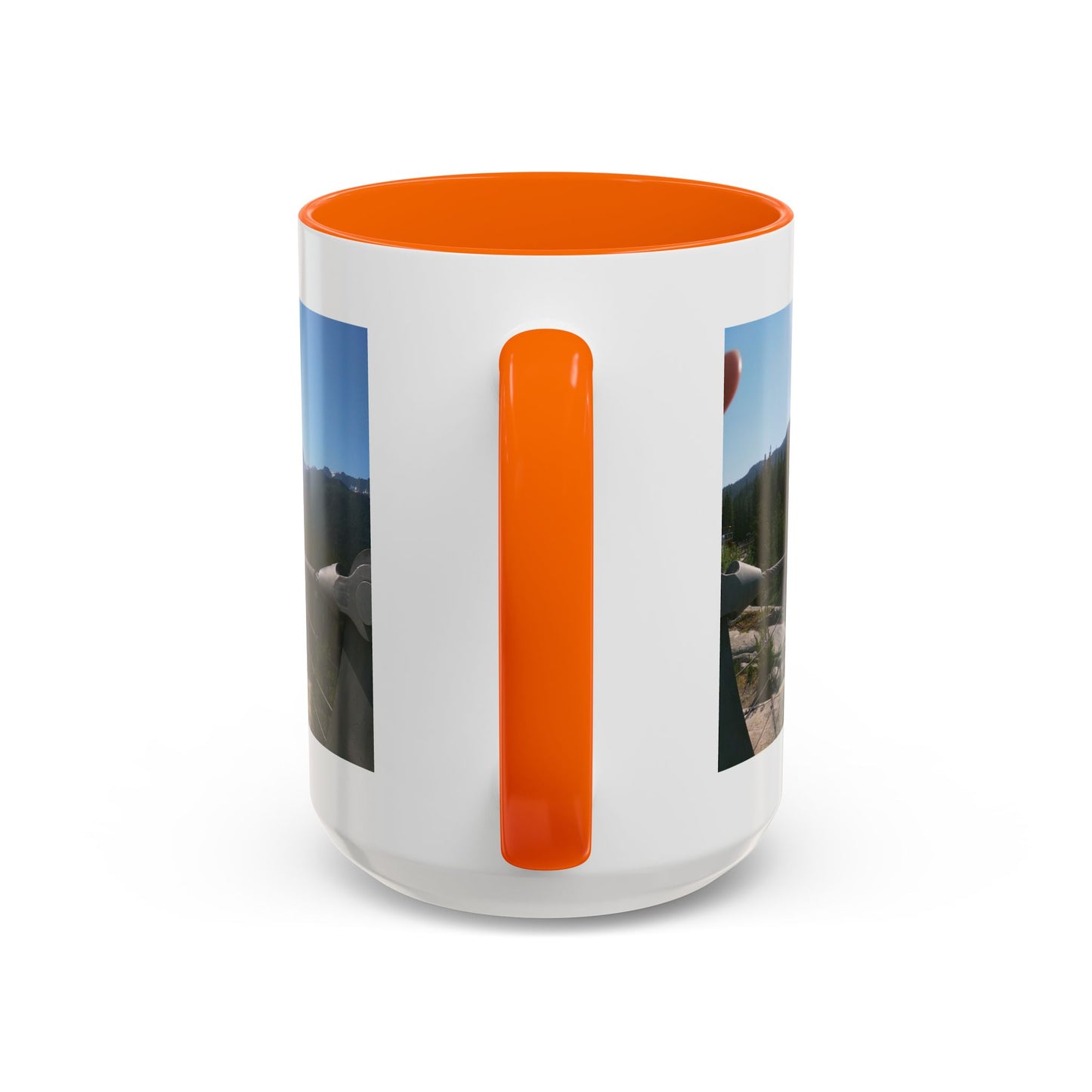 Bridge Trail Scenic Coffee Mug — Mountain Suspension Bridge Photo Accent Mug