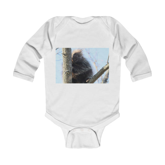 Baby Bodysuit with Playful Porcupine Photo – Infant Long Sleeve Onesie