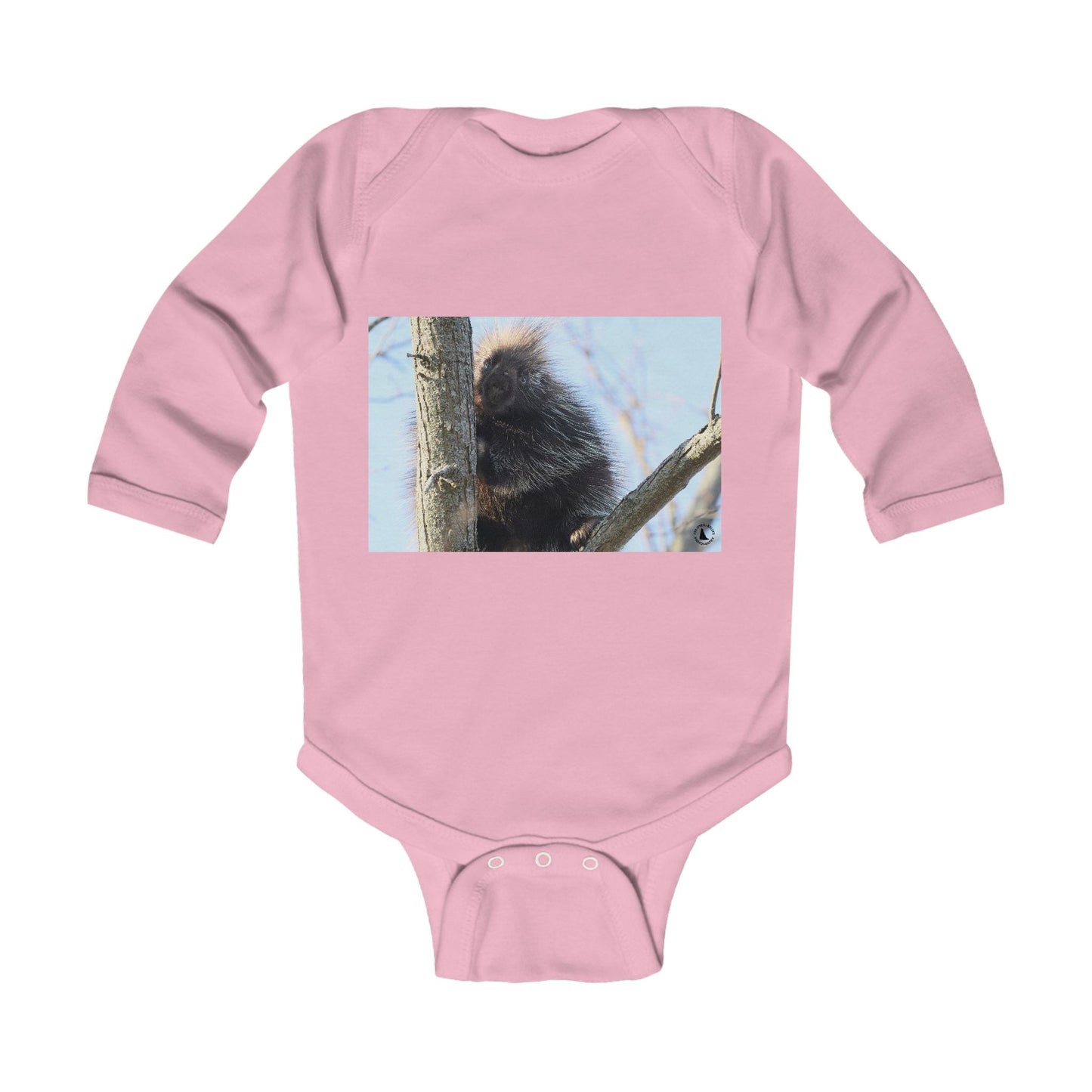 Baby Bodysuit with Playful Porcupine Photo – Infant Long Sleeve Onesie