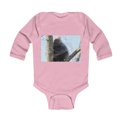 Baby Bodysuit with Playful Porcupine Photo – Infant Long Sleeve Onesie