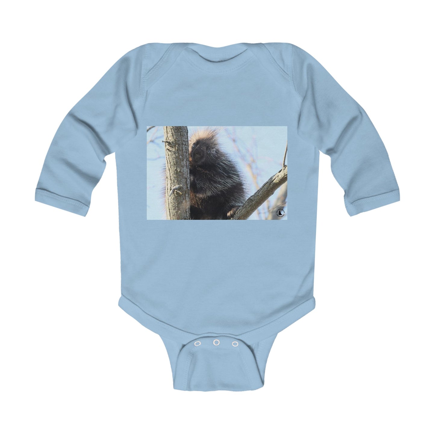 Baby Bodysuit with Playful Porcupine Photo – Infant Long Sleeve Onesie