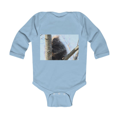 Baby Bodysuit with Playful Porcupine Photo – Infant Long Sleeve Onesie