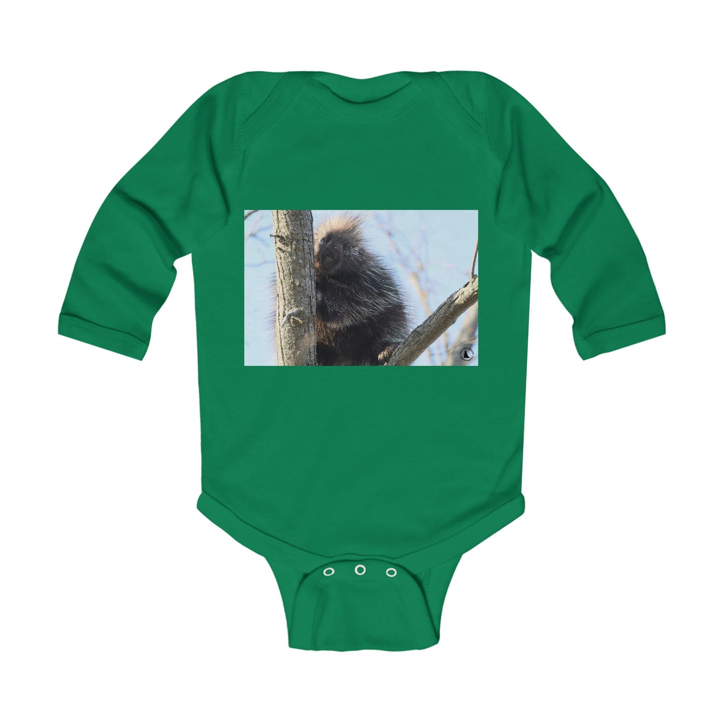 Baby Bodysuit with Playful Porcupine Photo – Infant Long Sleeve Onesie