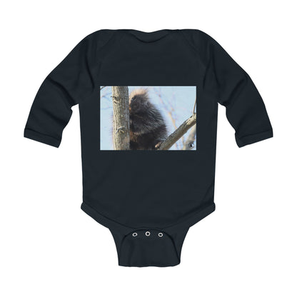 Baby Bodysuit with Playful Porcupine Photo – Infant Long Sleeve Onesie