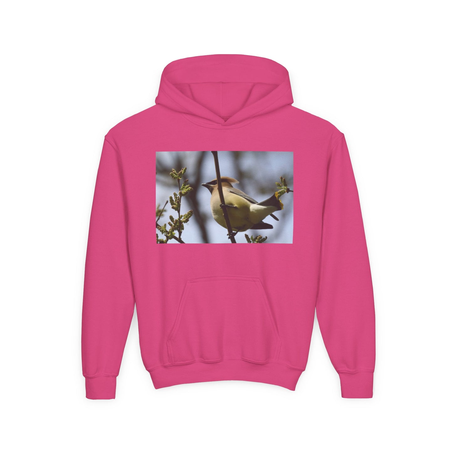 Cedar Waxwing Bird Hoodie | Youth Hooded Sweatshirt